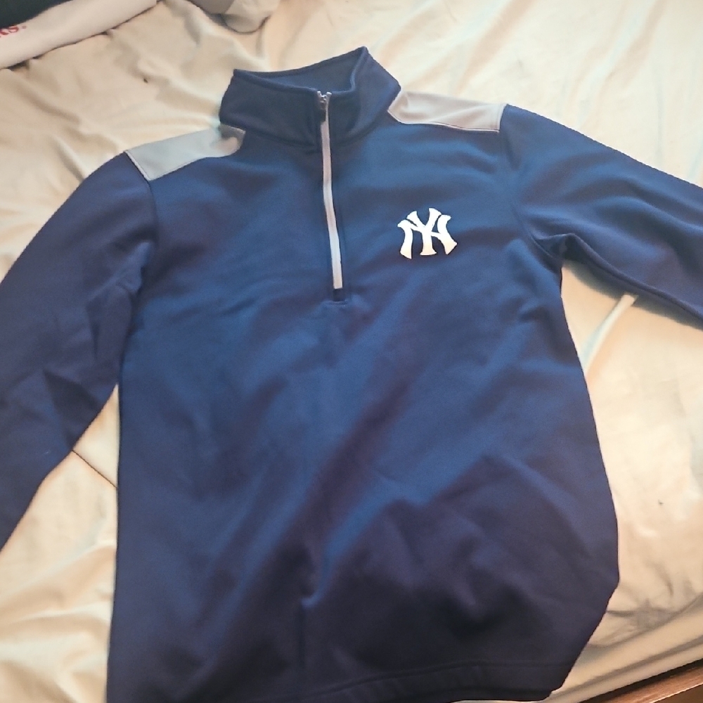 Navy Blue Quarter-Zip Pullover with Logo